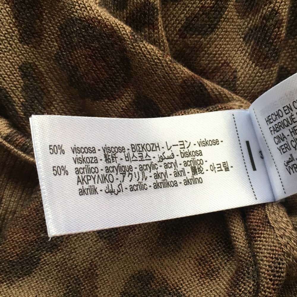 ZARA Brown & Dark Brown Leopard Crewneck Top - Picture 4 of 5